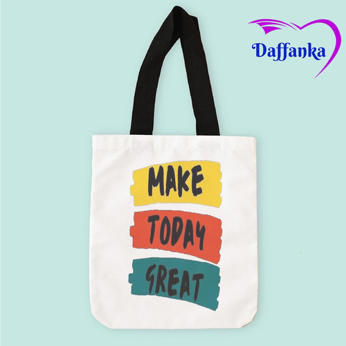 Tas Slempang Tote Bag Kanvas Make Today Greata