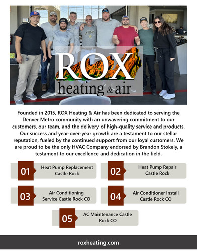 When your heat pump needs repair in Castle Rock, rely on Rox Heating. Their skilled technicians diagnose and resolve heat pump issues promptly, ensuring efficient heating and cooling for your space. For more information visit us at : https://www.roxheating.com