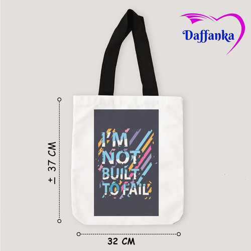 Tas Slempang Tote Bag Kanvas Iam Not Built To Fallaaa