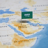 saudi arabia flag and map