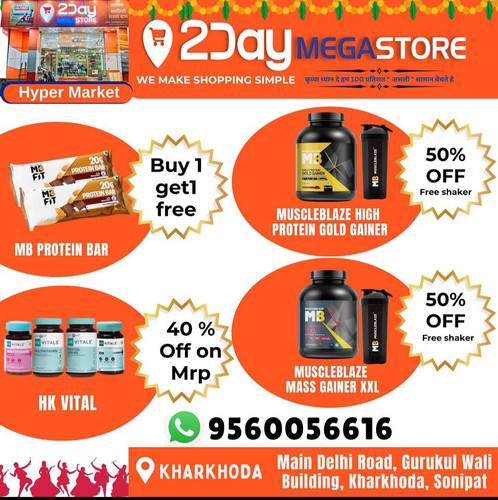 Grocery shopping is one of the most common and daily life need in our life, what if you get all your needs under on roof! 2Day Mega Store is providing you all your basic need items from kitchen stuff to gym supplements and cosmetics under one roof in top quality and affordable price range. Food items, dairy products and many more things can be easily shop from 2day Mega store. Safe and clean shopping environment is provided as customer health is our first priority. Big offers and great discounts are given during special sales during festival seasons or events. 2day Mega store is one of the top rated supermarket in Kharkhuda, Sonipat. Free home delivery is available at 2day Mega Store.

https://2daymegastore.com/

#2daymegastore #foodandbeverages #supermarketKharkhoda #groceryshopping #foodies #healthylife #healthychoice #freeandfasthomedelivery #freshfood #buyonegetonefree