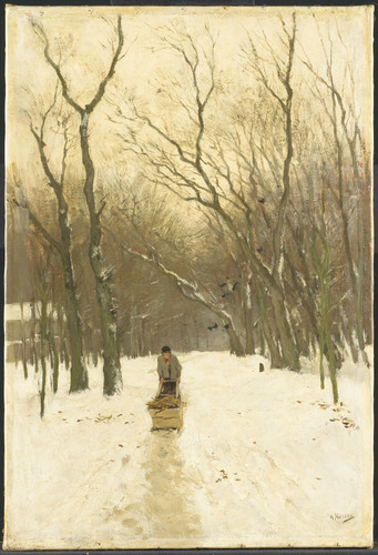 Mauve, Anton Зима в схевенингенском лесу, 1888, 47 cm x 31 cm, Холст, масло