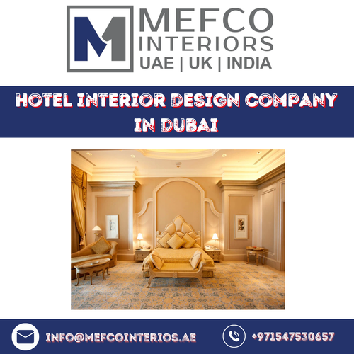 Looking for a hotel interior design company in Dubai? Look no further than Mefco Interiors! We specialize in creating stunning and functional interior designs for hotels. With a team of expert designers and craftsmen, we transform hotel spaces into luxurious and inviting environments. Whether you need a complete hotel renovation or a specific area redesign, we provide tailored solutions that exceed expectations. With a focus on quality, attention to detail, and a commitment to customer satisfaction, Mefco Interiors is your trusted partner for hotel interior design in Dubai. Experience the difference of our expertise and creativity. For more information follow the link:-https://mefcointeriors.ae/hospitality-interiors.html