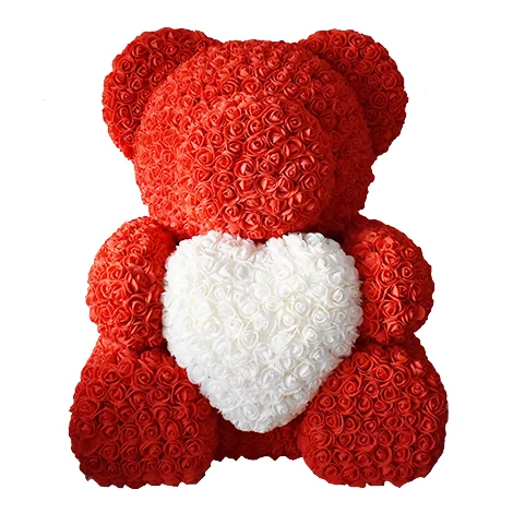 Rozenbeer XXL rood met wit hart.webp