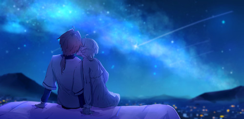 rudeus and sylphie, starry sky.jpg