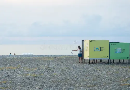 changing room sea modern beach summer time man dressing batumi georgia pebble 255904115.webp