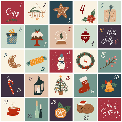 Christmas advent calendar with hand drawn elements. Xmas Poster. Vector illustration on white backgr.jpg