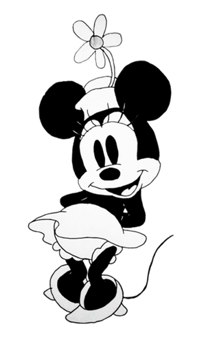 Minnie Mouse Drawing Black And White Without Background Part 1.png