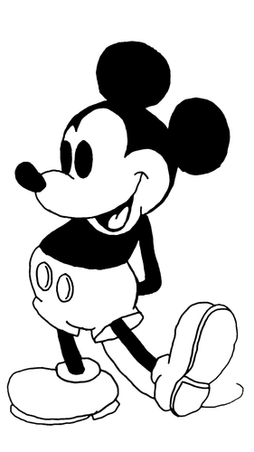 Mickey Mouse Drawing Black And White Part 1.png
