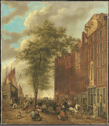 Hoevenaar, Willem Pieter Рынок шлифовальных камней (Slijpsteenmarkt) в Амстердаме, 1835, 63 cm х 54,