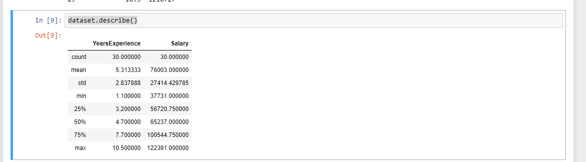 dataset.describe Alt text
