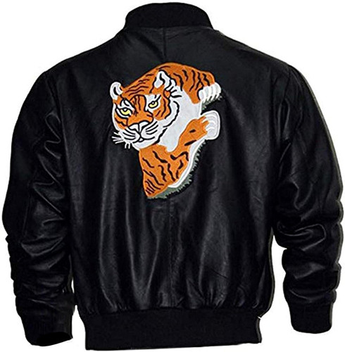 Sylvester Stallon Black Bomber Style Jacket Rocky Balboa Tiger Leather Jacket For Men 0