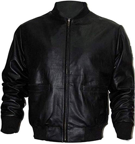 Sylvester Stallon Black Bomber Style Jacket Rocky Balboa Tiger Leather Jacket For Men 2