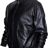 Sylvester Stallon Black Bomber Style Jacket Rocky Balboa Tiger Leather Jacket For Men 1