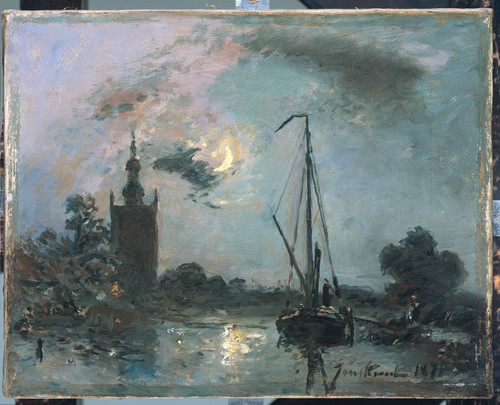 Jongkind, Johan Barthold В лунном свете, 1871, 22 cm х 27,5 cm, Холст, масло