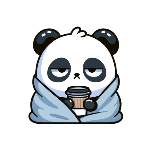 DALL·E 2024 05 24 03.46.52 A sticker of a cartoon panda with a sleepy expression, eyes half closed, .png