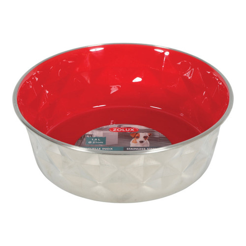 Diamonds Stainless Non Slip Bowls Red 1.8L.jpg