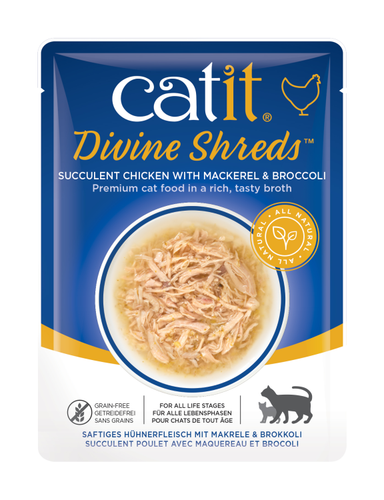 Catit Divine Shreds, Chicken with Mackerel & Broccoli, 75g, 18pcs.png