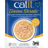 Catit Divine Shreds, Chicken with Mackerel &amp; Broccoli, 75g, 18pcs