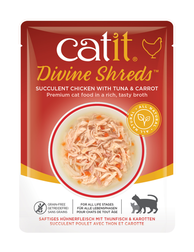 Catit Divine Shreds, Chicken with Tuna & Carrot, 75g, 18pcs