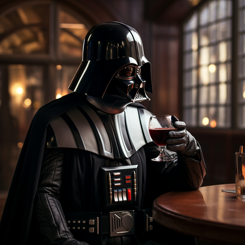 stikker Darth Vader drinking a glass of wine at a pub very real d176332b 187d 4f94 bda9 cccf506b8a4a.png