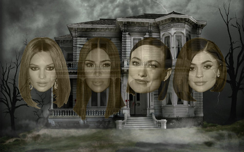 Emily Ratajkowski, Kim Kardashian, Olivia Wild Kylie Jenner The head drifts into a ghost.jpg