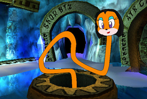 Liz Bandicoot Rokurokubi on Warp Room Crash 2.jpg