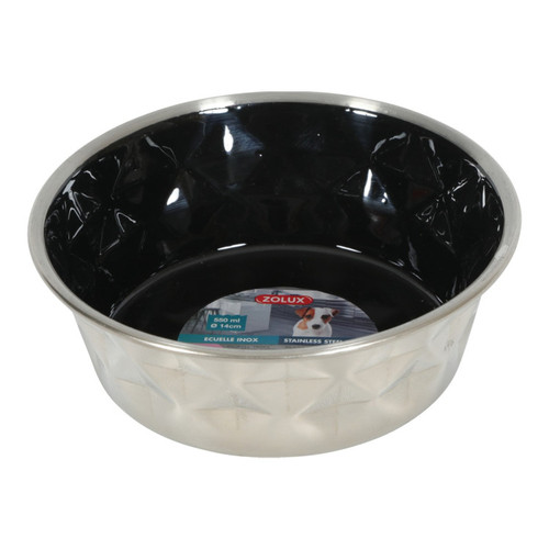 Diamonds Stainless Non Slip Dog Bowls Black 550ml.jpg