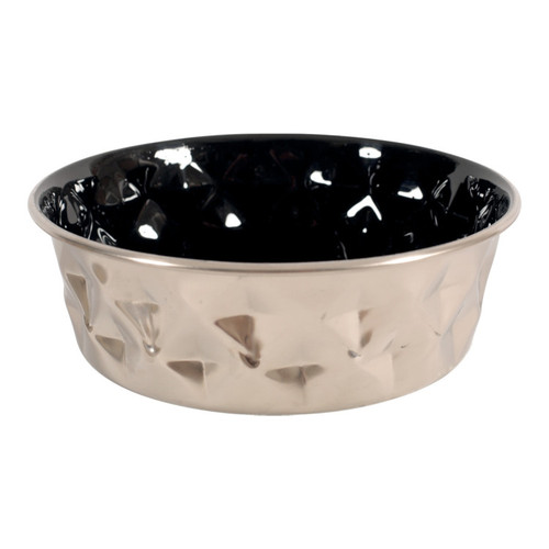 Diamonds Stainless Non Slip Dog Bowls Black 1.8L