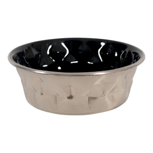 Diamonds Stainless Non Slip Dog Bowls Black 1.15L.jpg