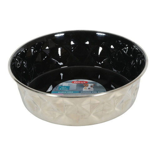 Diamonds Stainless Non Slip Dog Bowls Black 2.6L