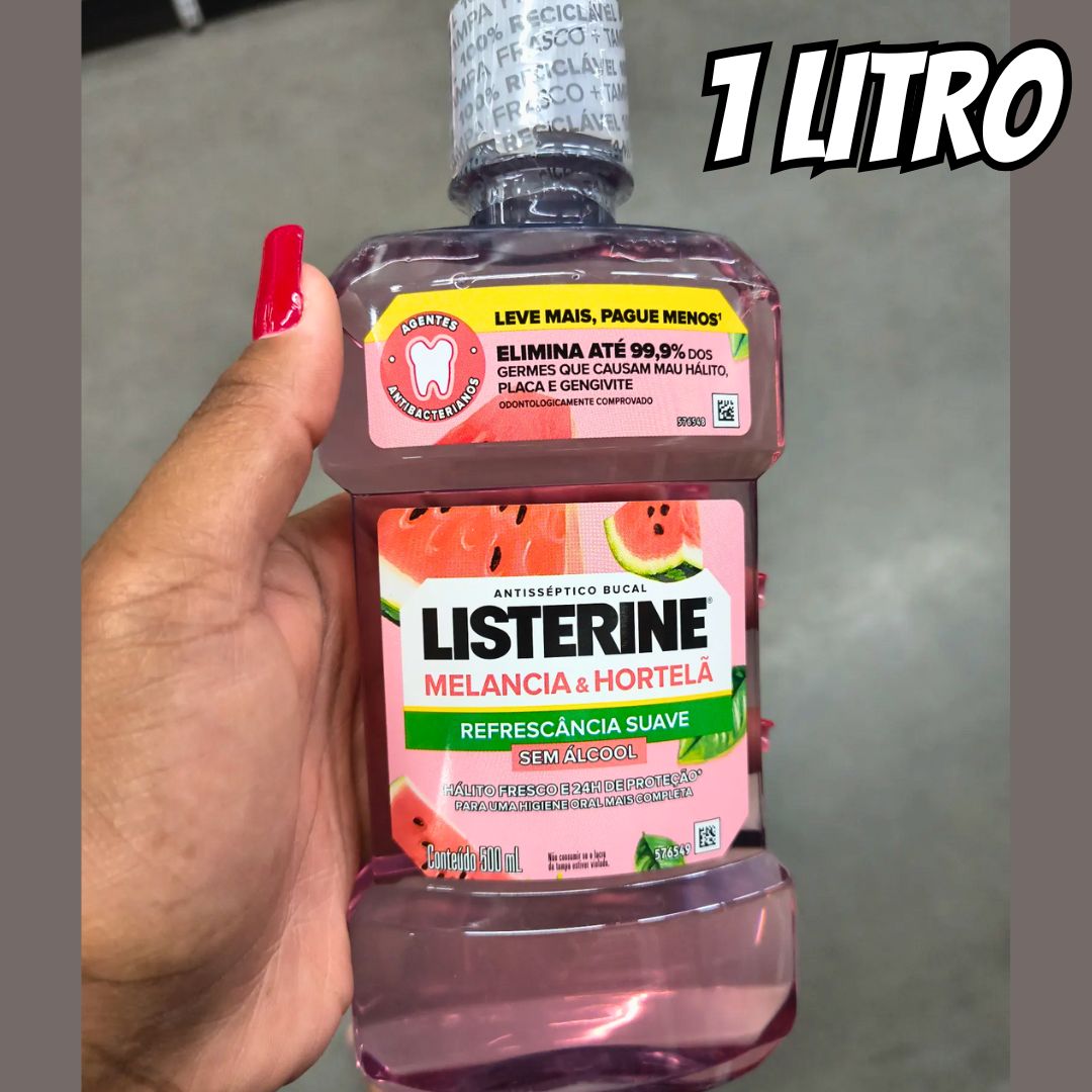 Listerine Enxaguante Bucal Melancia & Hortelã Sem Álcool, 1L