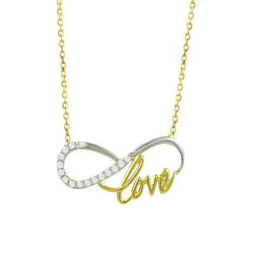 14 Ayar Taşlı İki Renkli Love Yazılı Sonsuzluk Altın Kolye 2,45 gr.jpg