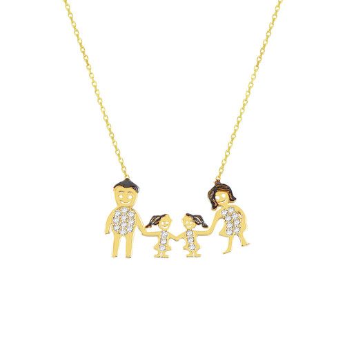 14 Ayar Taşlı Dört Kişilik Aile Altın Kolye 2,68 gr.jpg