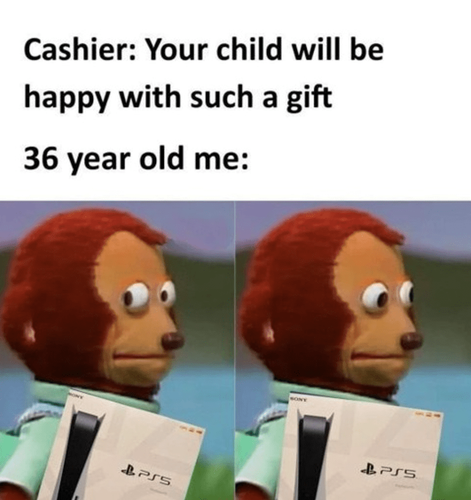 cashier child will be happy with such gift 36 year old sony ps5.png