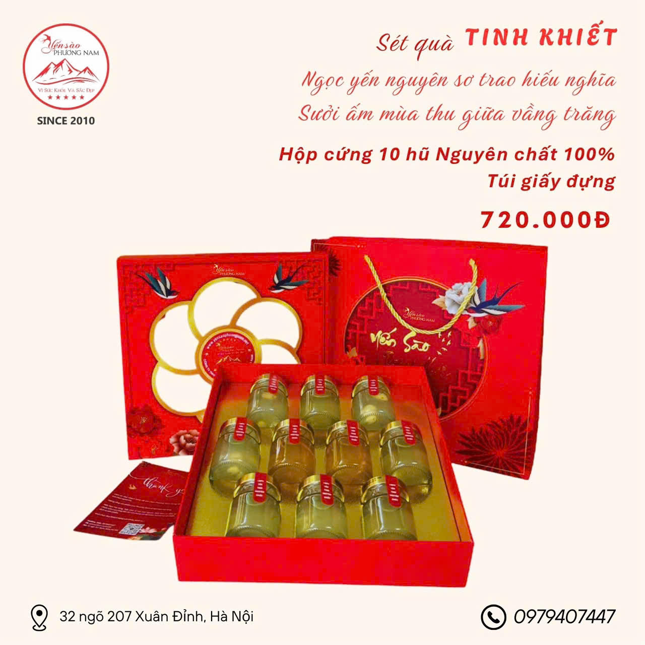Sét quà tặng Hộp 10 hũ Yến 70ml