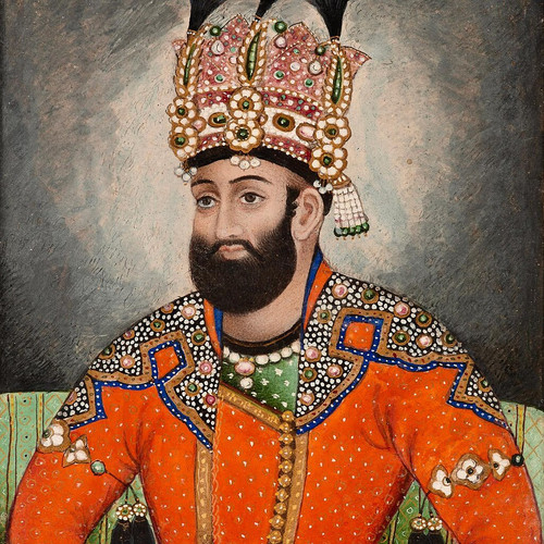 Detail of a painting of Ahmad Shah Abdali, Punjab or Delhi, circa early to mid 19th century.jpg