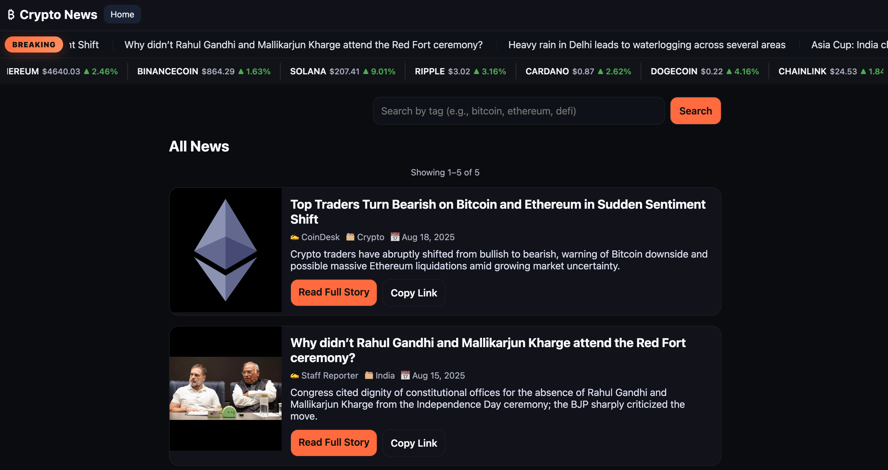 Crypto News Website Template