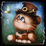 steampunk kitty and butterfly
