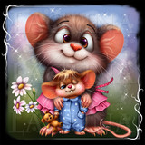 mouse mom and baby