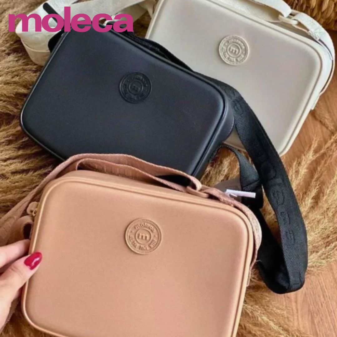 Bolsa Moleca Transversal Feminina Preto Leve Tira Colo