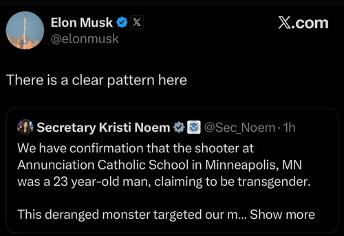 Elon’s right.We’ve seen this movie before • Nashville – a trans shooter massacred Christian kids