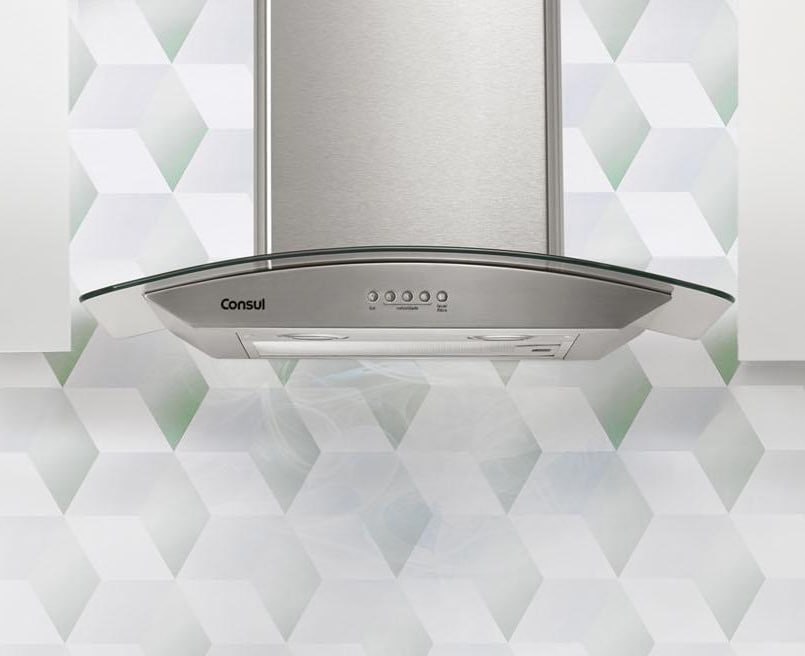 Coifa de Parede Consul 60cm Inox 4 Bocas – Vidro Curvo CAP60AR