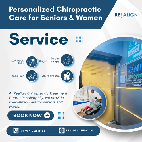 Our Kukatpally clinic offers personalized chiropractic care for seniors and women.