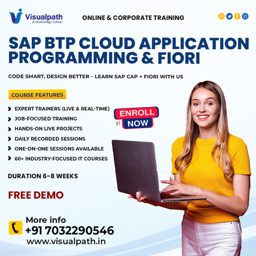 Visualpath delivers the Best SAP BTP CAP Training in India with industry experts guiding you through every concept in real time. Master SAP BTP CAP Course Online using live projects, hands-on exercises, and modern tools. Gain the skills to build and deploy scalable cloud apps confidently. We also offer job-oriented, corporate, and global training programs. Call +91-7032290546 for complete details.

WhatsApp: https://wa.me/c/917032290546
Visit: https://www.visualpath.in/sap-btp-cap-fiori-training.html
Visit our Blog: https://visualpathblogs.com/category/sap-fiori/