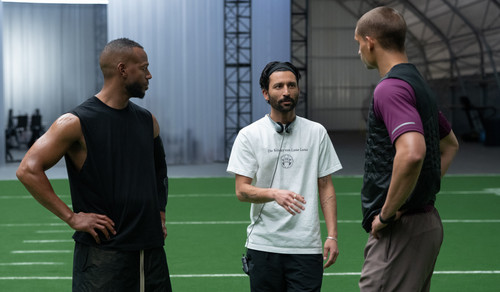 (from left) Marlon Wayans, director Justin Tipping and Tyriq Withers on the set of HIM..jpg