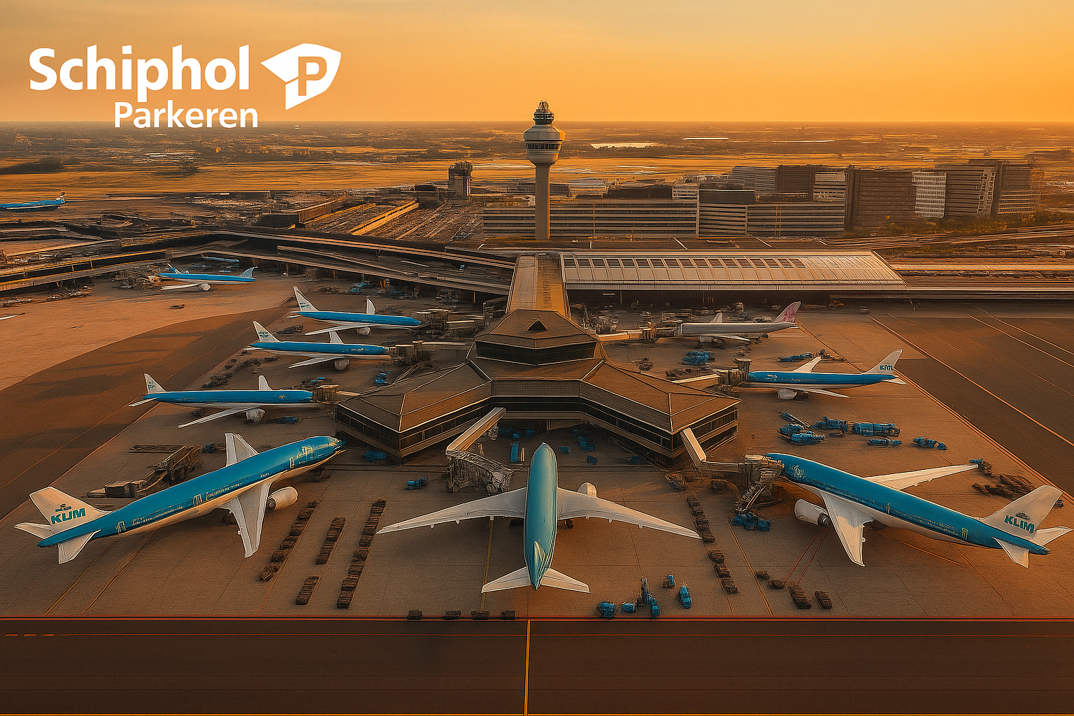 Beveiligd parkeerterrein voor shuttle parkeren bij Schiphol