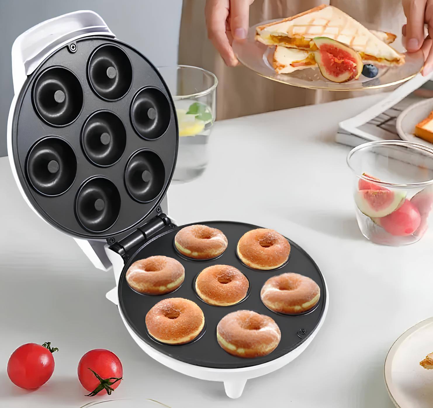 Máquina Elétrica Para Fazer Donuts De 7 Furos Com Superfície