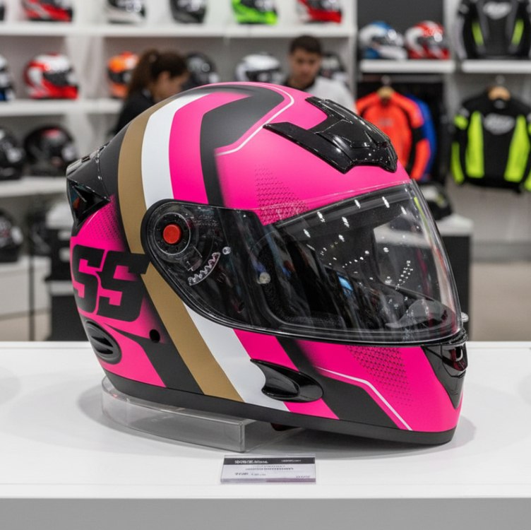 Capacete Mixs MX5 Super Speed 62 Rosa/Dourado