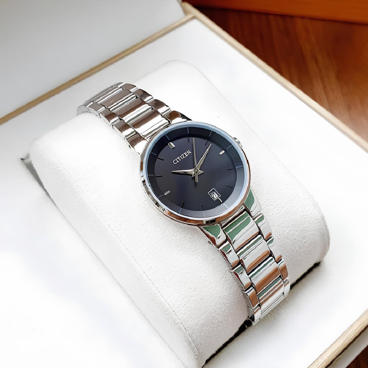 Citizen Relógio masculino analógico com mostrador preto – BI5010-59E, Prateado, Moderno
